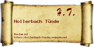Hollerbach Tünde névjegykártya
